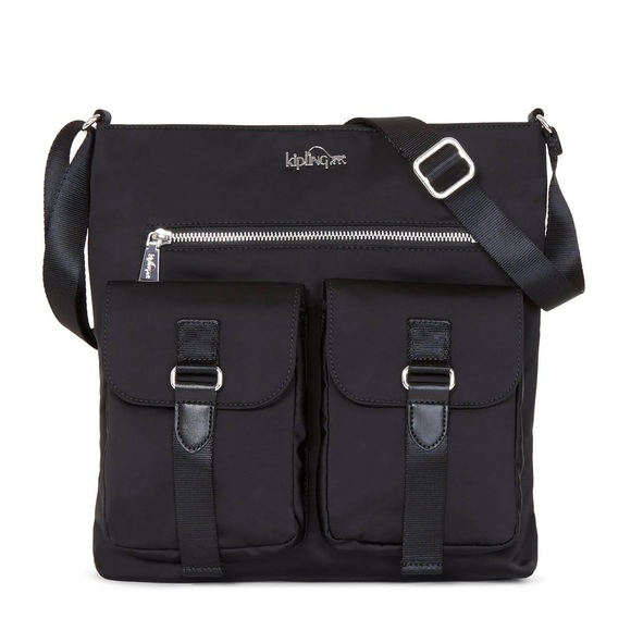 Kipling Black Terner Crossbody Bag with Front & Back Pockets Adjustable Strap - Picture 1 of 11